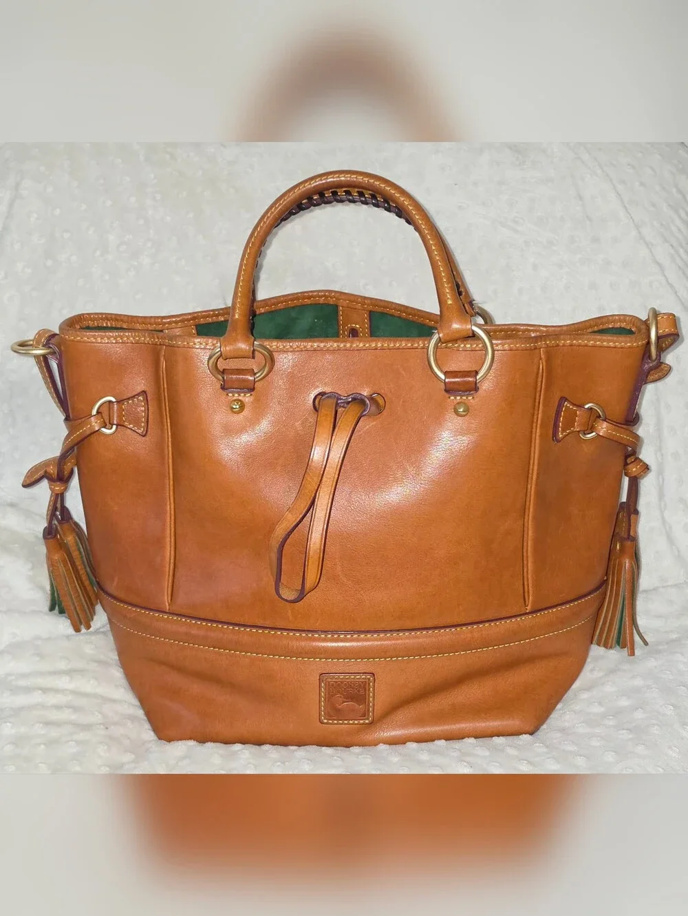Dooney & Bourke Florentine Leather Buckley Bag ~ Natural Color *EUC - Picture 1 of 7